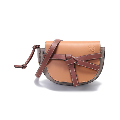 LOEWE/羅意威 女士迷你款Gate系列牛皮革Dual單肩斜挎包馬鞍包 A650N46X08
