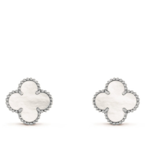 Van Cleef & Arpels/梵克雅寶 經(jīng)典款Vintage Alhambra 女士四葉草白色珍珠母貝耳環(huán) VCARF48600