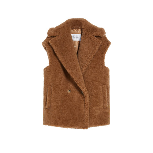 MaxMara/麥絲瑪拉 22年秋冬新款 TEANO系列 女士駝色駱駝毛混紡泰迪馬甲外套無袖夾克1276022306001