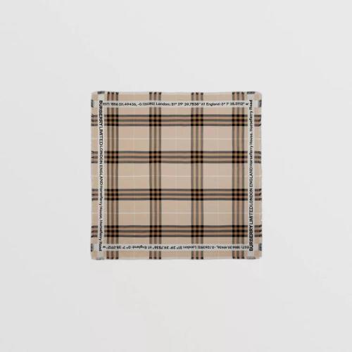 BURBERRY 22年秋冬 女士 坐標(biāo)印花格紋絲毛混紡圍巾 80594341