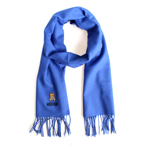 MOSCHINO/莫斯奇諾 男女同款 泰迪熊 刺繡圖案流蘇羊毛圍巾50124M5293012