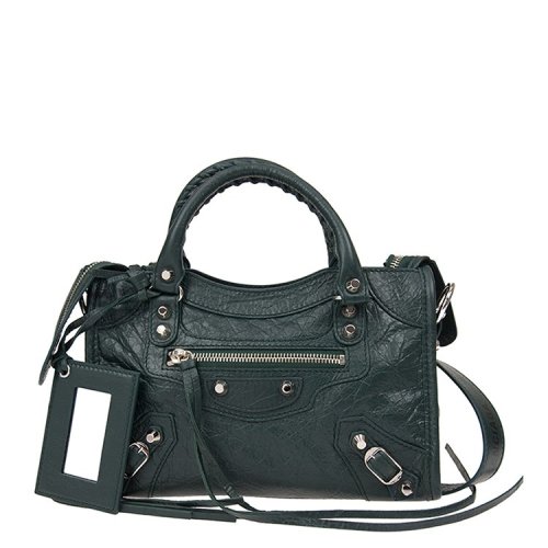 Balenciaga/巴黎世家 19年春夏 機車包 logo 托特包 女性 單肩包 通勤 綠色 手提包 300295#DB5XN#3061