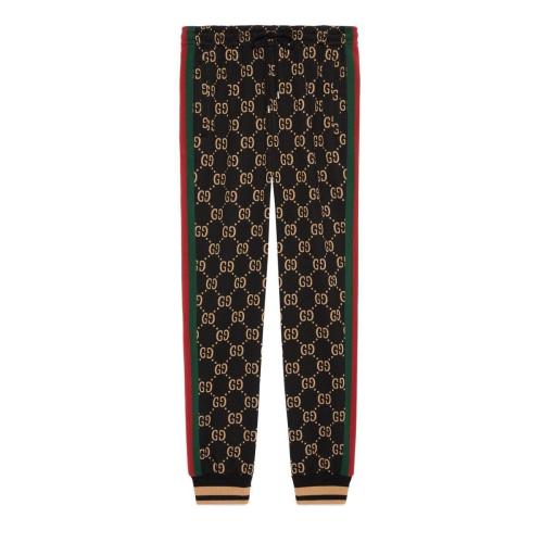  GUCCI古馳 22年秋冬 男士 GG針織棉慢跑長褲 695976 XJEEI 1030