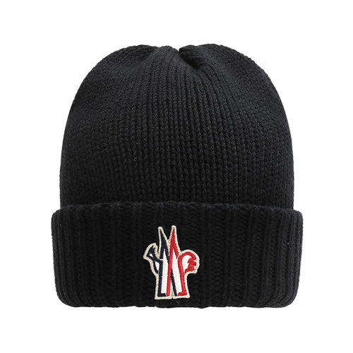 Moncler/蒙克萊 男士GRENOBLE系列-Apres-Ski系列羊毛保暖帽子針織帽LOGO貼飾 3B00007 M1131