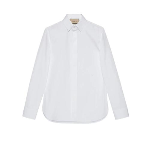  GUCCI古馳 22年秋冬 男士 飾雙G棉質(zhì)真絲襯衫 699550 ZAJOL 9000