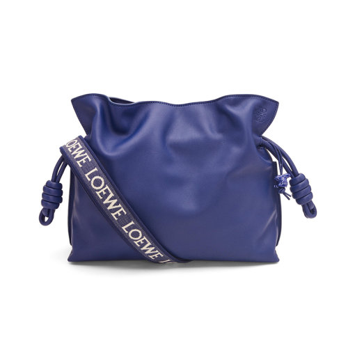 LOEWE/羅意威 23春夏新款 Flamenco系列 女士深紫釉納帕小牛皮配同色金屬配件提花表帶瓷兔子吊飾拉繩收緊單肩斜挎手拿包A411FC1X83-8768