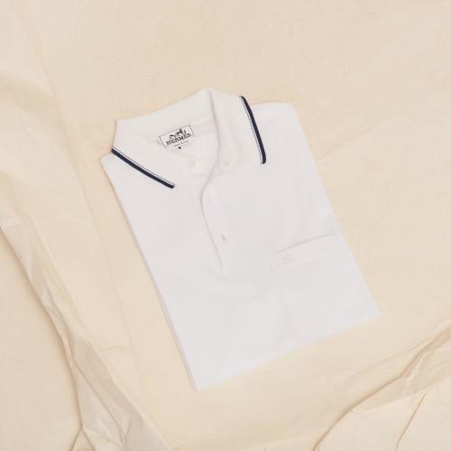  HERMES愛(ài)馬仕 22年秋冬 男士 短袖Polo Polo a poche ??rayure Sellier?? H157930HA90LA 預(yù)定商品1-3周發(fā)貨