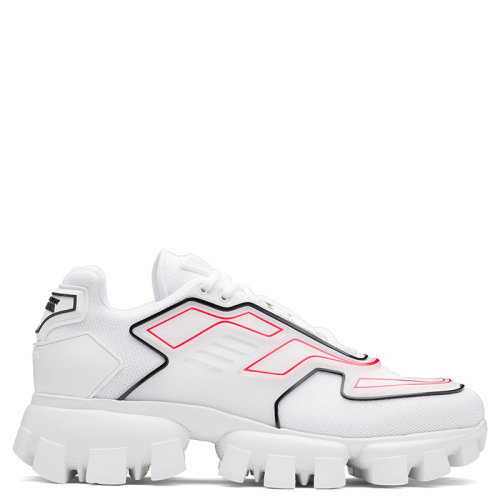 PRADA/普拉達(dá)  Cloudbust Thunder系列 男士白色針織織物面料運(yùn)動(dòng)鞋2EG293_3LGN_F0009