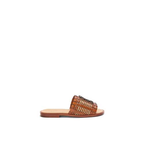  LOEWE羅意威  女士 拖鞋 Anagram woven slide in calfskin L814465X04-2924 預(yù)定商品1-3周發(fā)貨