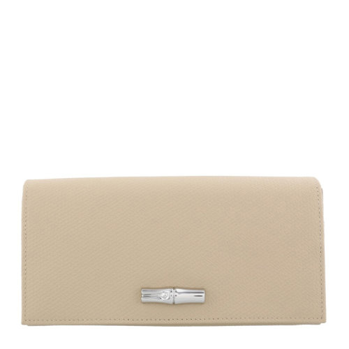 Longchamp/瓏驤 女士裸色皮革按扣開合長款錢夾錢包卡包手拿包手包女包 3146HPN-414