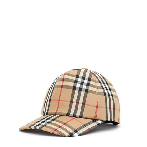 BURBERRY/博柏利 徽標(biāo)嵌花 Vintage 格紋棒球帽 80269291