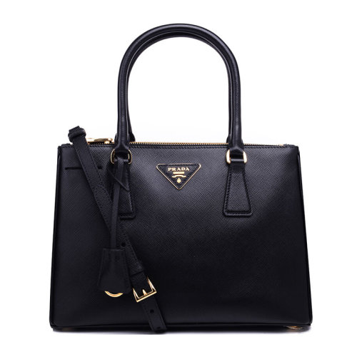 PRADA/普拉達(dá) Galleria系列 女士黑色牛皮手提包女包 1BA863-NZV-F0002