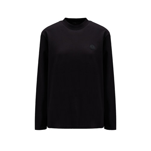 Moncler/蒙克萊 22年秋冬新款 女士黑色棉質(zhì)混紡?fù)諛?biāo)圖案長袖T恤H20938D00003899EV999