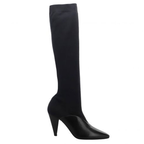 PRADA/普拉達(dá)  女士 女鞋 黑色時(shí)尚高跟高筒靴 1W907I-77F-F0002