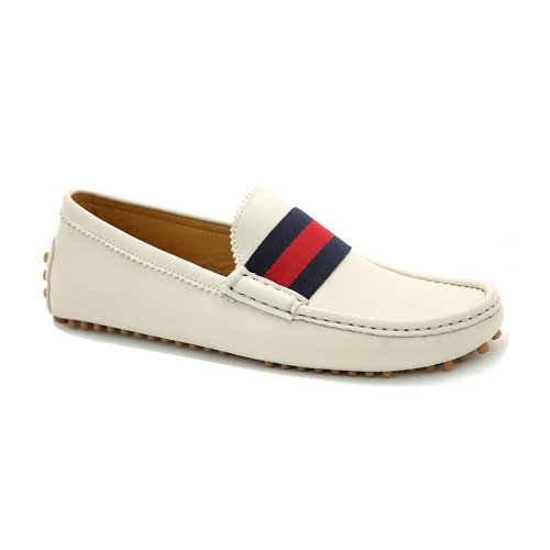 GUCCI/古馳 男士紅綠條紋織帶休閑鞋豆豆鞋駕車鞋皮鞋 304763-A9L60 多色可選