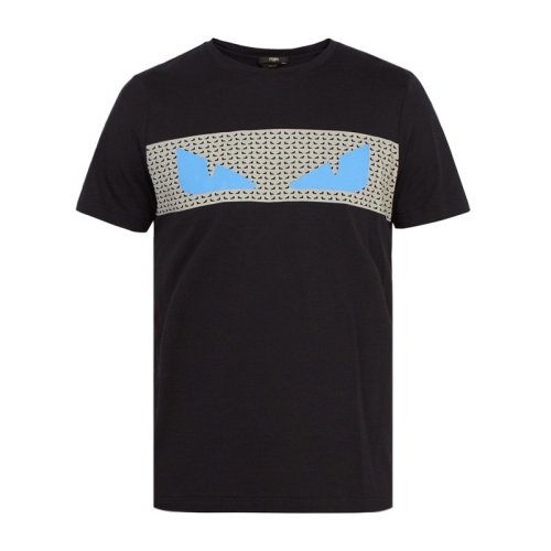 Fendi/芬迪  男裝 服飾 Monster Eye系列 純棉小怪獸眼睛裝飾圓領(lǐng)時(shí)尚休閑男士短袖T恤