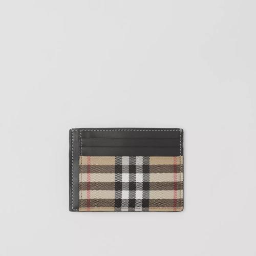  BURBERRY 22年秋冬 男士 Vintage 格紋環(huán)保帆布現(xiàn)金夾式卡片夾 80495941