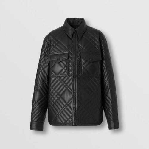  BURBERRY 22年秋冬 女士 絎縫皮革外套式襯衫 80623151