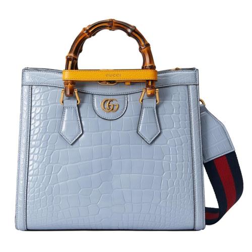  GUCCI古馳 22年秋冬 女士 Gucci Diana鱷魚皮小號竹節(jié)托特包 702721 E1KXT 4174