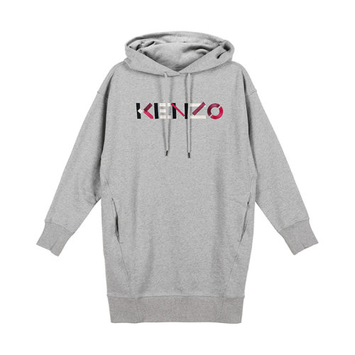 KENZO/高田賢三 女士連衣裙女士LOGO刺繡棉質(zhì)加絨款連帽長袖衛(wèi)衣裙連衣裙FA62RO7724MO