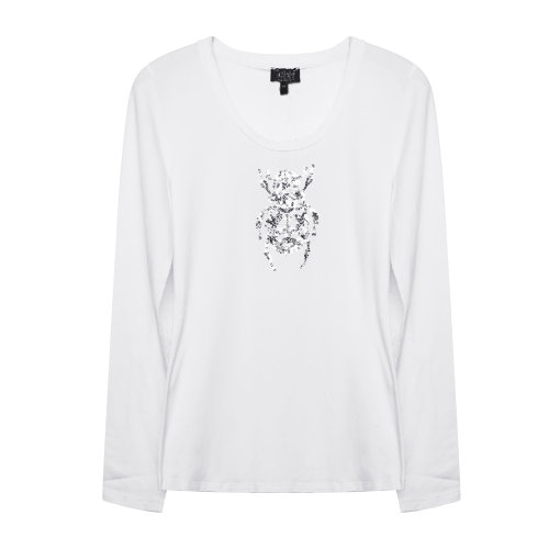 ARMANI JEANS/阿瑪尼牛仔白色女士短袖T恤