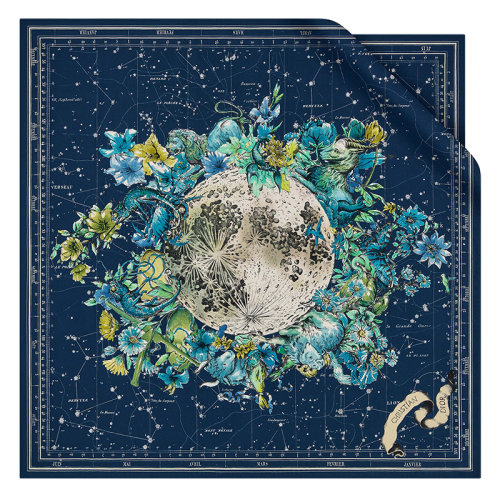 DIOR/迪奧新款 女士海軍藍真絲斜紋方巾15ZOD090I607_C540