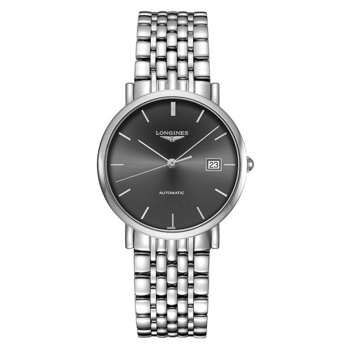 LONGINES/浪琴  博雅系列 自動機械表灰盤精鋼表帶男表37毫米L4.810.4.72.6