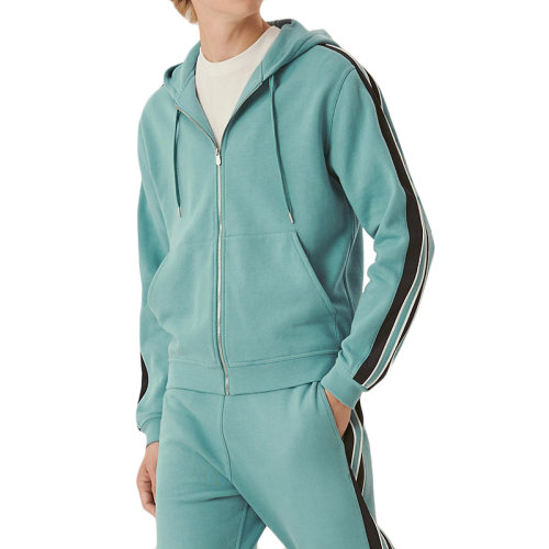 HERMES/愛馬仕 22年早春新款 男士青瓷色純棉拉鏈連帽衫H257660HA64LA