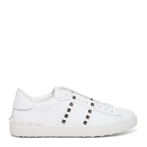 Valentino/華倫天奴 男士白色小牛皮經典字母徽標鉚釘裝飾休閑鞋運動鞋平底鞋小白鞋單鞋男鞋 WY2S0931-BXE-0BO