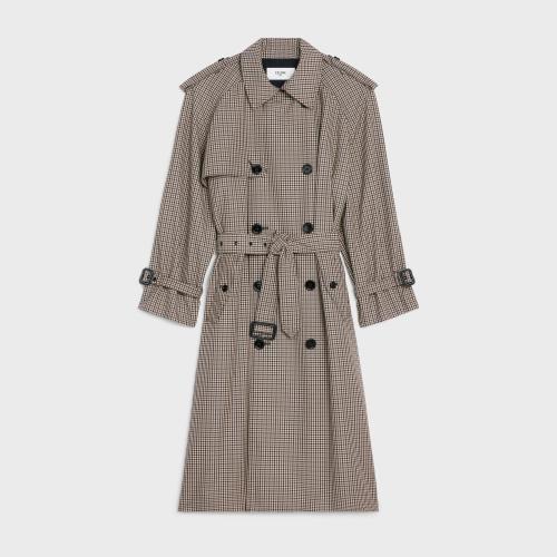  CELINE賽琳思琳 22年秋冬 女士 風(fēng)衣 TOMBOY格紋華達(dá)呢風(fēng)衣 2M785007O.02KE