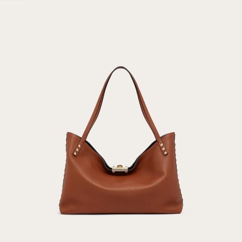  VALENTINO華倫天奴 22年秋冬 女士 手提包 Sac moyen Rockstud en cuir de veau graine avec d
