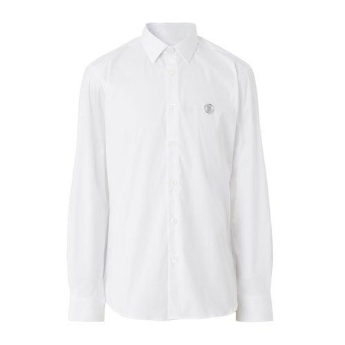 BURBERRY/博柏利 專屬標(biāo)識(shí)圖案彈力棉質(zhì)混紡襯衫 男士長(zhǎng)袖襯衫 80427711