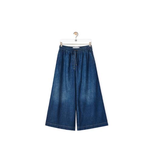  LOEWE羅意威 22年秋冬 女士 牛仔褲 Cropped jeans in denim S359Y11X41-6395