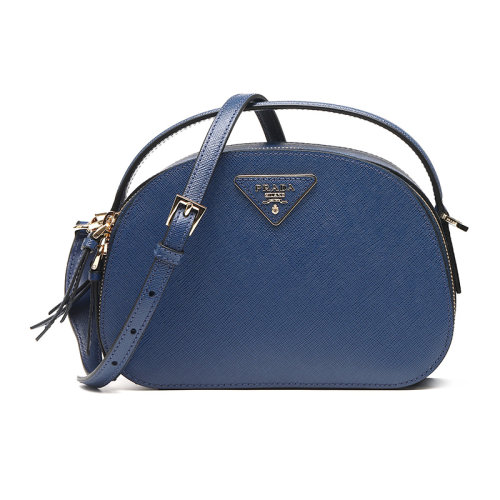 PRADA/普拉達(dá)Odette Saffiano牛皮革三角徽標(biāo)女士手提單肩包斜挎包1BH123NZV