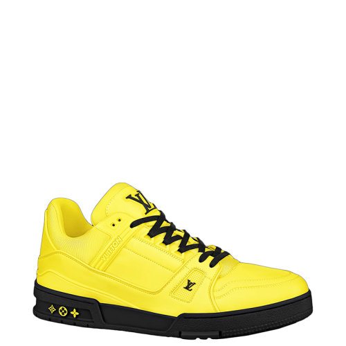 Louis Vuitton/路易威登 22年早春新款 Rainbow系列 男士黃色小牛皮運(yùn)動鞋1A9FIE