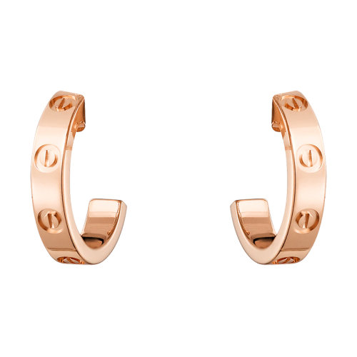 CARTIER/卡地亞 經(jīng)典LOVE系列 18K金玫瑰金LOVE耳環(huán)  B8029000