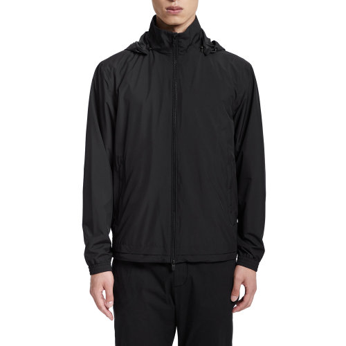 Z Zegna 黑色超細(xì)纖維材質(zhì)連帽夾克 ZZ036-VV019-K09