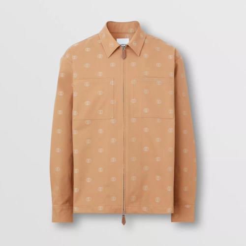  BURBERRY 22年秋冬 男士 專(zhuān)屬標(biāo)識(shí)裝飾棉質(zhì)拉鏈前襟襯衫 80557371