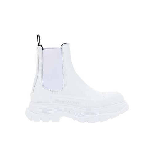 Alexander McQueen/亞歷山大麥昆 女士白色皮革短靴 635714 WHZ61 9071