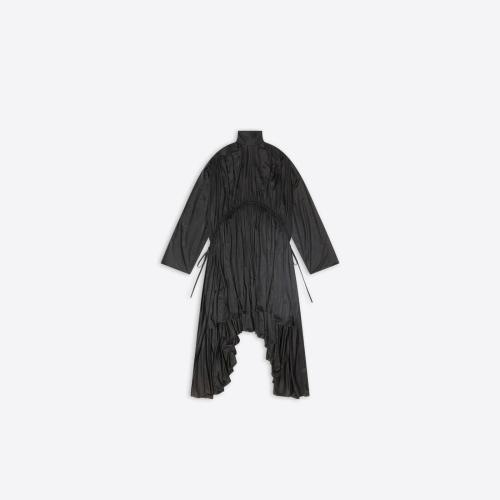  BALENCIAGA巴黎世家 22年春夏 女士 連衣裙 Womens Pleated Stretch Dress in Black 704437TMV