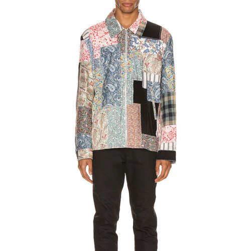 LOEWE/羅意威 男裝 男士印花棉質(zhì)混色時(shí)尚百搭秋冬拉鏈夾克外套 H2298280AK-9990