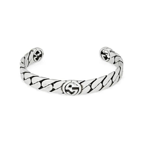 GUCCI古馳 22年秋冬 男士 互扣式雙G寬版手鐲 661528 J8400 0728
