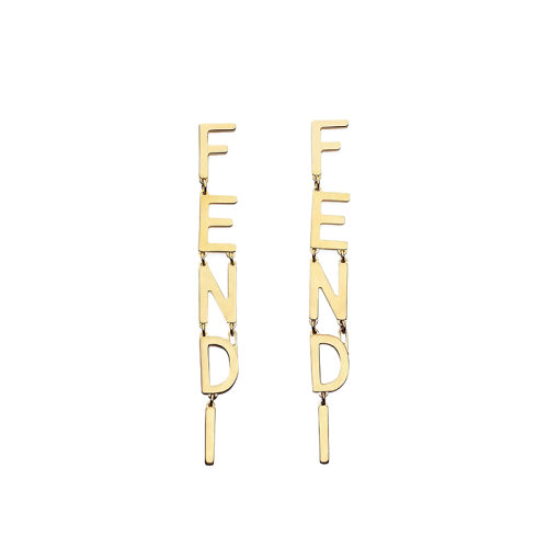 FENDI/芬迪  Fendi字樣金色涂層女士耳環(huán) 8AH031B08F1CHL