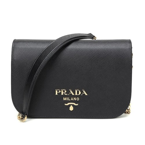  PRADA/普拉達(dá) 女士黑色皮革單肩包 1BP013 NZV F0002 PLSX
