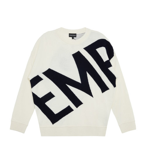 Emporio Armani/安普里奧阿瑪尼 白色/黑色Logo 男士針織衫/毛衣 3K1MT9-1MD2Z-0101