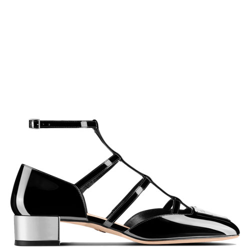 DIOR/迪奧 22年早春新款 LA PARISIENNE系列 女士黑色漆皮小牛皮高跟鞋涼鞋KDB736PMI_S19X