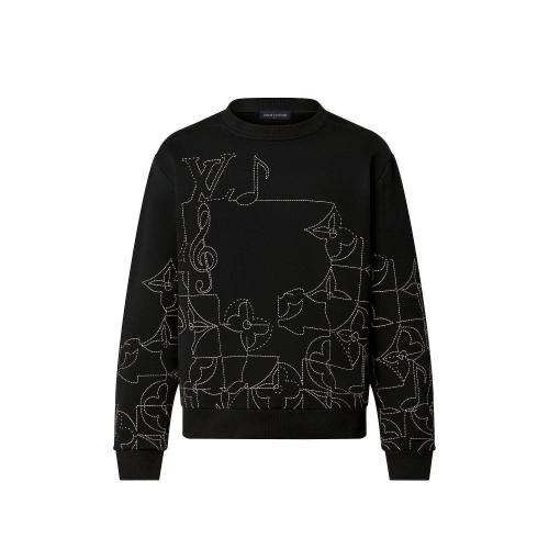  LV路易威登 22年秋冬 男士 夾克 LV MUSIC LINE 刺繡圓領(lǐng)衫 1AAT5Y 1AAT61 1AAT63 1AAT60 1AAT