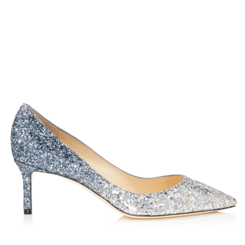 Jimmy Choo/周仰杰  女士經(jīng)典款ROMY藍(lán)色漸變亮片6CM高跟鞋 ROMY60BRE