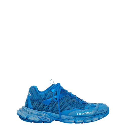 Balenciaga/巴黎世家 22年春夏新款 TRACK.3系列 男士黑色網(wǎng)布尼龍做舊效果運(yùn)動(dòng)鞋700875W3RF14090