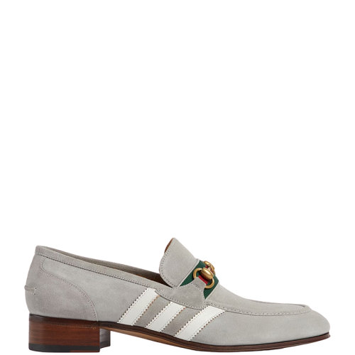 GUCCI/古馳 22年秋冬新款 adidas聯(lián)名系列 男士灰色絨面革馬銜扣樂(lè)福鞋7022831DPM01470